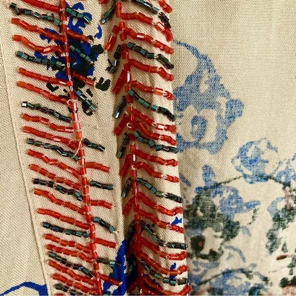 Anthropologie Beautiful Stories Beaded Astor Women’s Kimono, Open Cardi Boho - Picture 9 of 9